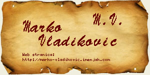 Marko Vladiković vizit kartica